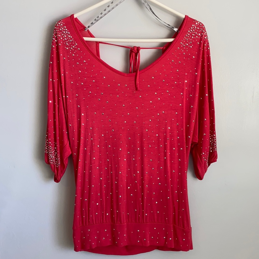 Red open back top